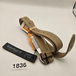TIMBERLAND WOMEN'S L OVAL BUCKLE BELT BEIGE MADE IN ROMANIA TB0A2N66 EI9 NWT